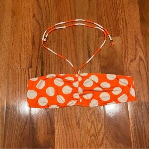 PINK Victoria's Secret Orange and White Bikini Top